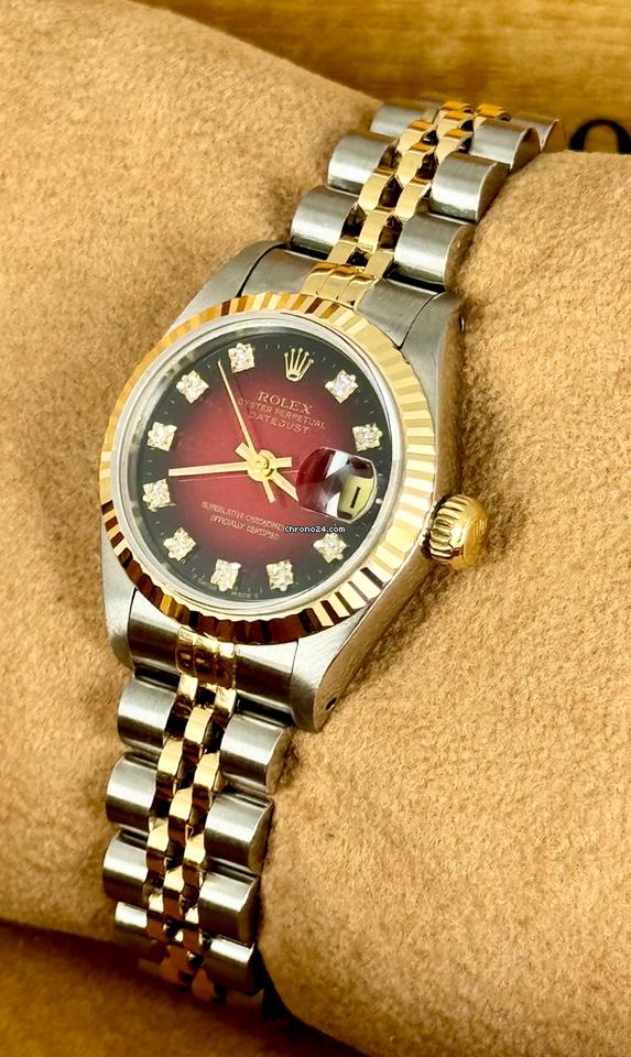Lady-Datejust Certified 26 with Reprinted Vugnette dial B&P 1991