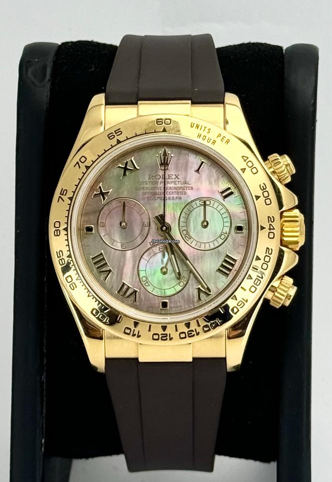 Daytona 18K Yellow Gold Tahiti Dial Only Watch with Two Straps RubberB