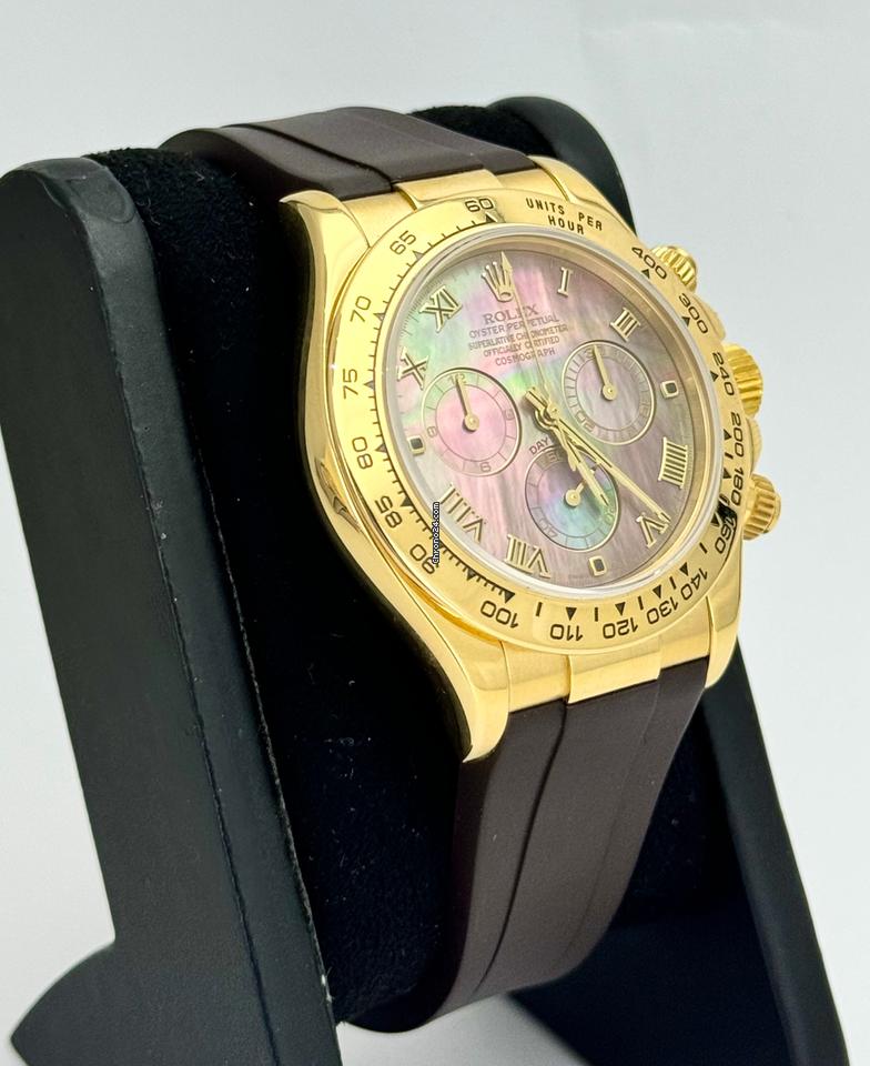 Daytona 18K Yellow Gold Tahiti Dial Only Watch with Two Straps RubberB