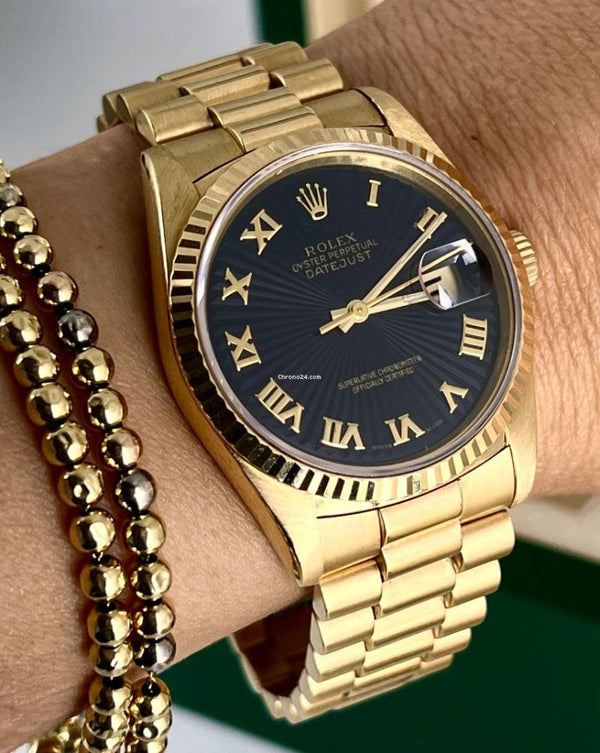 Datejust 36 18K yellow Gold only Watch SUNBURST dial