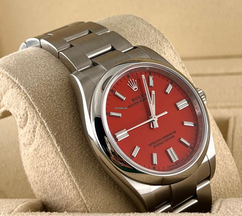 Oyster Perpetual 36 NEW Coral Red Dial Discontinued box papers 2021