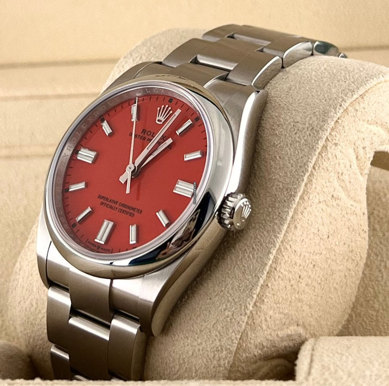 Oyster Perpetual 36 NEW Coral Red Dial Discontinued box papers 2021