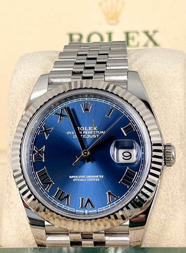 Datejust 41 18K white gold bezel Jubille Blue Azzuro Dial 2022 Box Papers