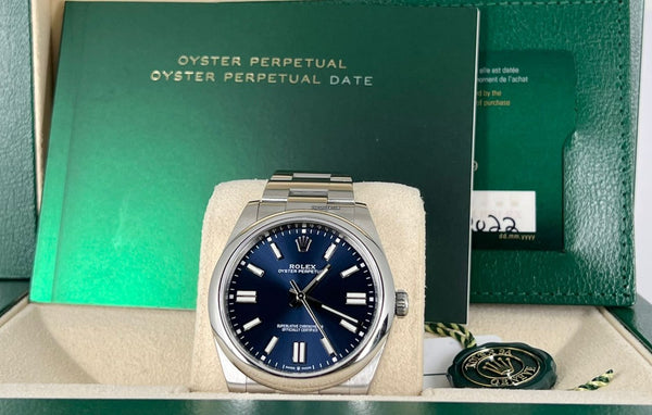 Oyster Perpetual 41 Blue dial box papers 2022 like new