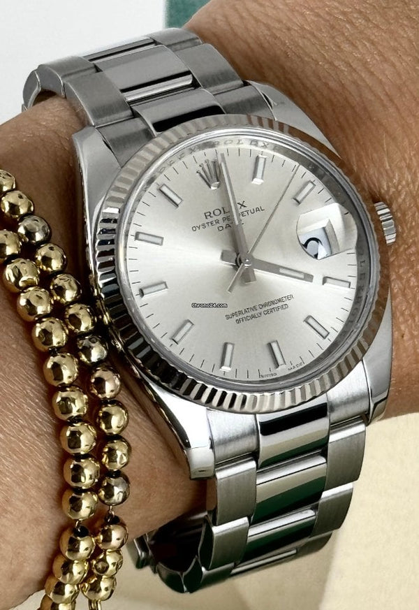 Datejust 36 mm Like new 18K White gold bezel only watch BEST PRICE world Wide