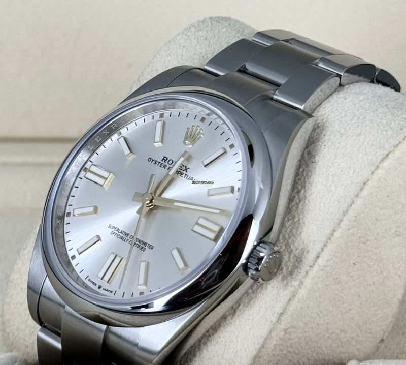 Oyster Perpetual 41 Grey Gold numbers 2023 NEW b&P